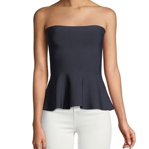 Navy Peplum Top